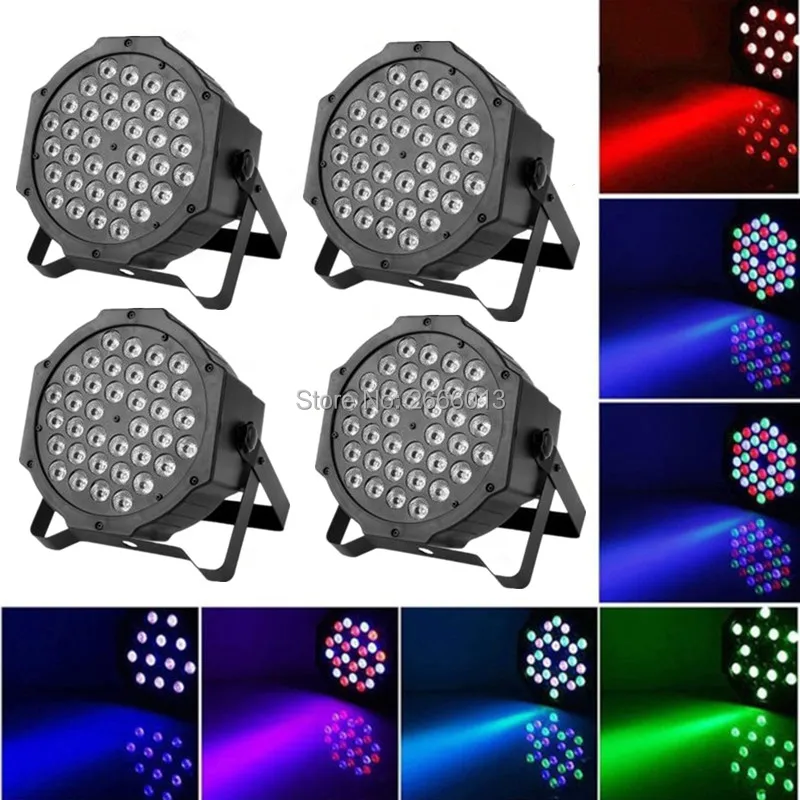 

4pcs/lot LED Par Light 36x3W RGB EU/US Plug LED Par 64 DMX512 LED Stage Effect Lighting DJ Disco Wash Lights For Home Party Show