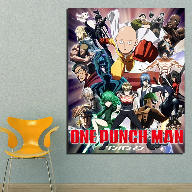 

Artwork One Punch Man Anime Canvas Painting Print Living Room Home Decor Modern Wall Art Oil Painting Posters Pictures Framework