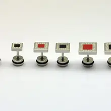 Титановые стальные квадратные серьги, черные модные классические мужские серьги-гвоздики в стиле панк, ювелирные изделия для тела, поддельные серьги-обманки
