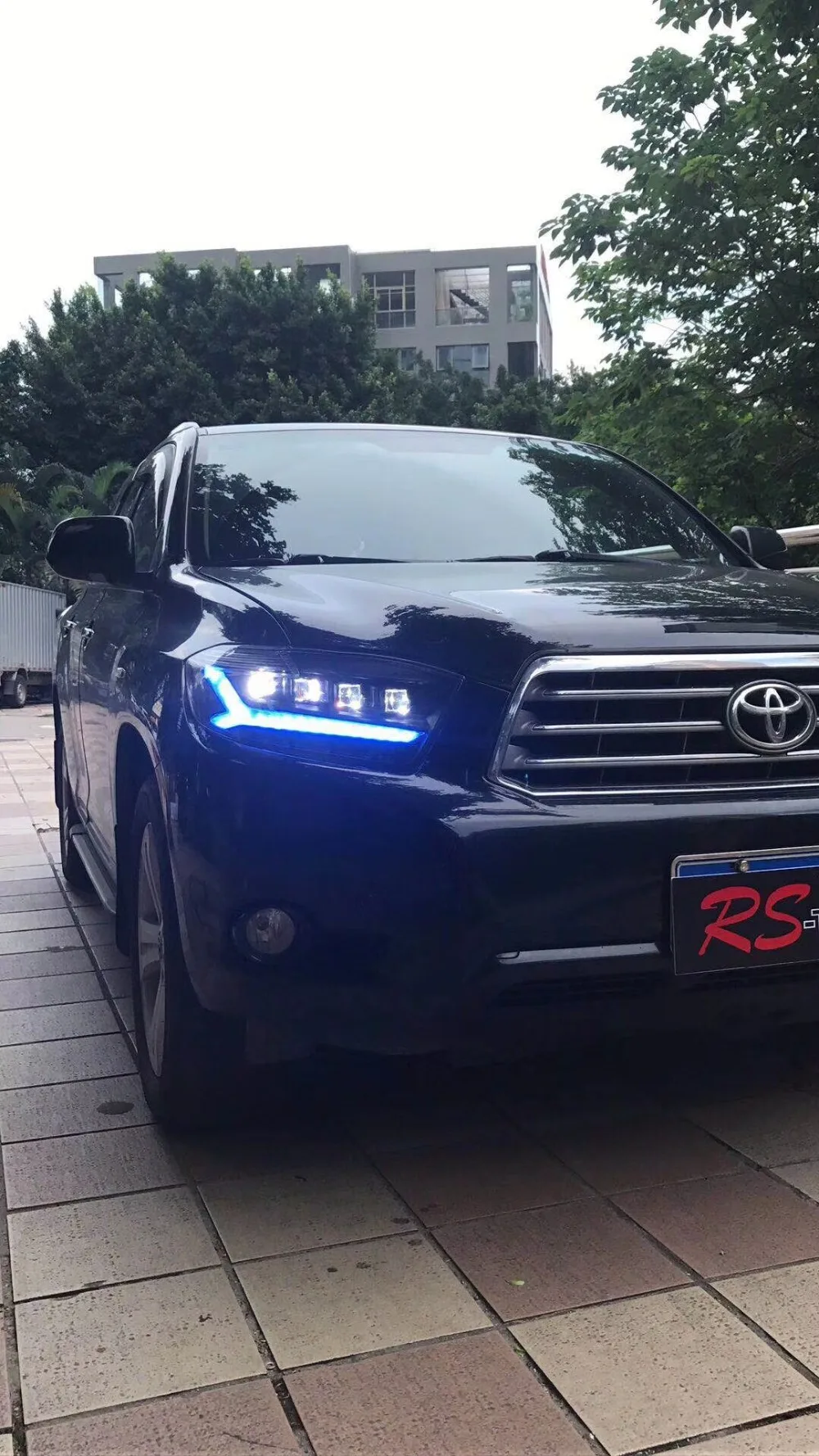 2 шт., 2008, 2009, 2010, год, фара для Toyota, фара highlander, все, светодиодный, динамический, DRL, головной светильник, highlander, Дневной светильник