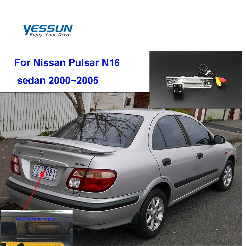 Камера заднего вида Yessun HD CCD с функцией ночного видения Для Седана Nissan Pulsar N16 2000 ~