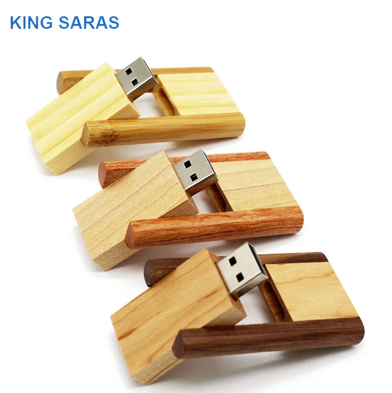 

KING SARAS 3 colour Maple carbonized bamboo LOGO print usb flash drive usb 2.0 4GB 8GB 16GB 32GB photography 64GB gift