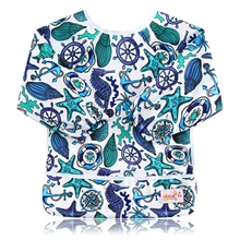 Водонепроницаемый детский нагрудник Baberos, непромокаемый детский нагрудник, длинный рукав, полиэстер, детская одежда для еды, самокормление, 20 цветов