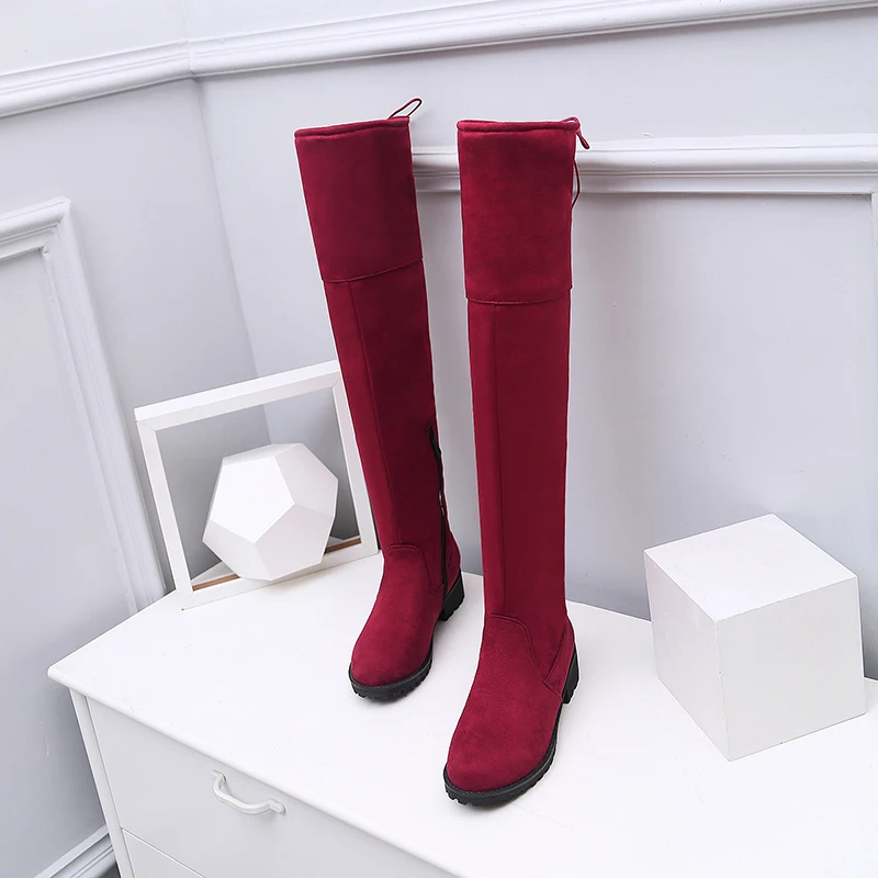 Faux Suede Slim Boots Sexy over the knee high women fashion winter thigh high boots shoes woman 33 35 37 38 39 42 43 45 46