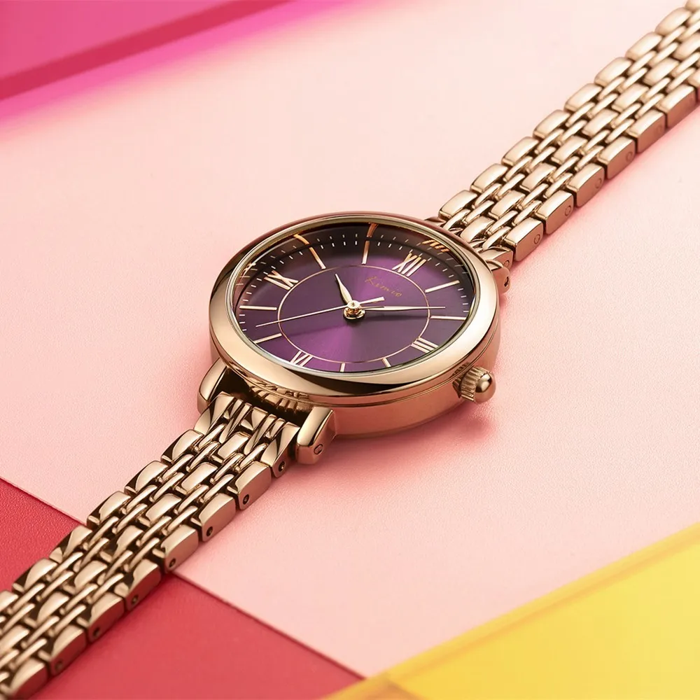 KIMIO Simple Roman Numerals Dial Rose Gold Bracelets For Women Luxury Brand Watch Women Quartz Womans Watch Ladies Wrist Watches KIMIO Simple Roman Numerals Dial Rose Gold Bracelets For Women Luxury Brand Watch Women Quartz Womans Watch Ladies Wrist Watches
