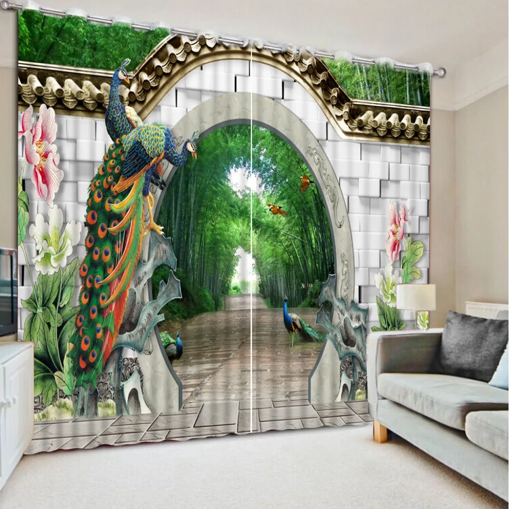 Chinese Luxury Curtains The animal Decor For Bedroom Living Room Beautiful peacock Children Window Curtain | Дом и сад