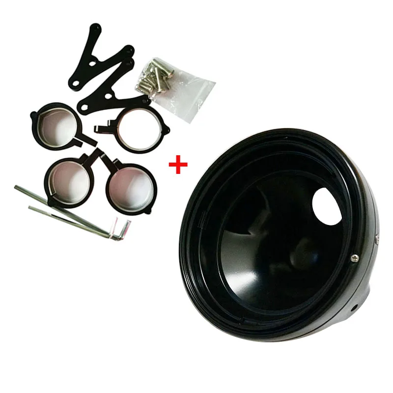 MotoAccessories7InchHeadlightHousingBracketMotorcycleShellSide