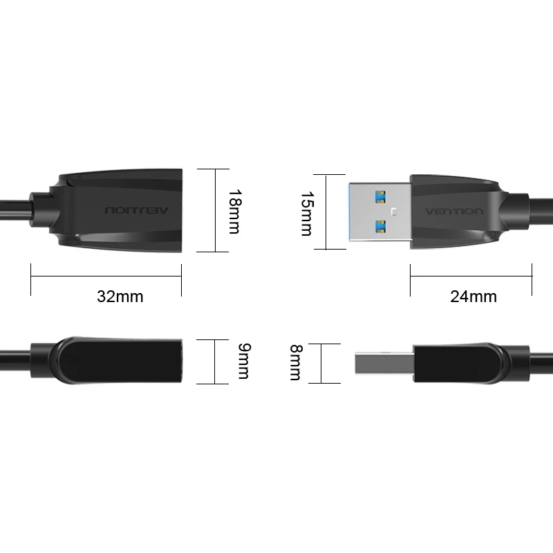 Vention USB2.0 3,0 кабель-удлинитель для мужчин и женщин кабель-удлинитель USB3.0 кабель-удлинитель для портативных ПК USB кабель-удлинитель