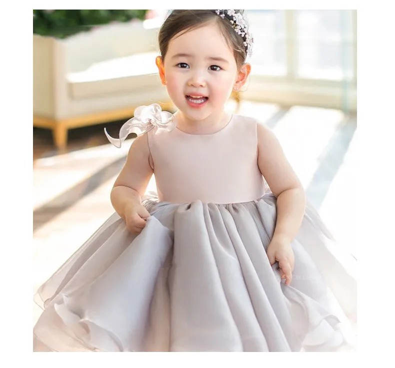 Новое платье для маленьких девочек, платье без рукавов для маленьких девочек 1 года, платья для дня рождения с большим бантом, Vestido, платья для крещения и крещения