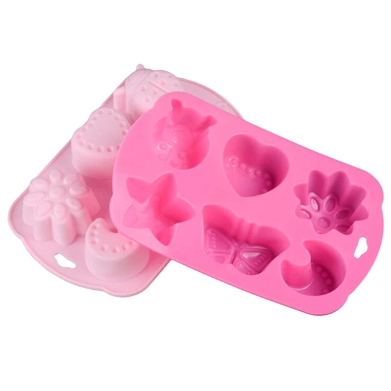 

DIY 6 Cavity Silicone Mold for Cake, Chocolate, Ice cube, Jelly with Moon Insect Design