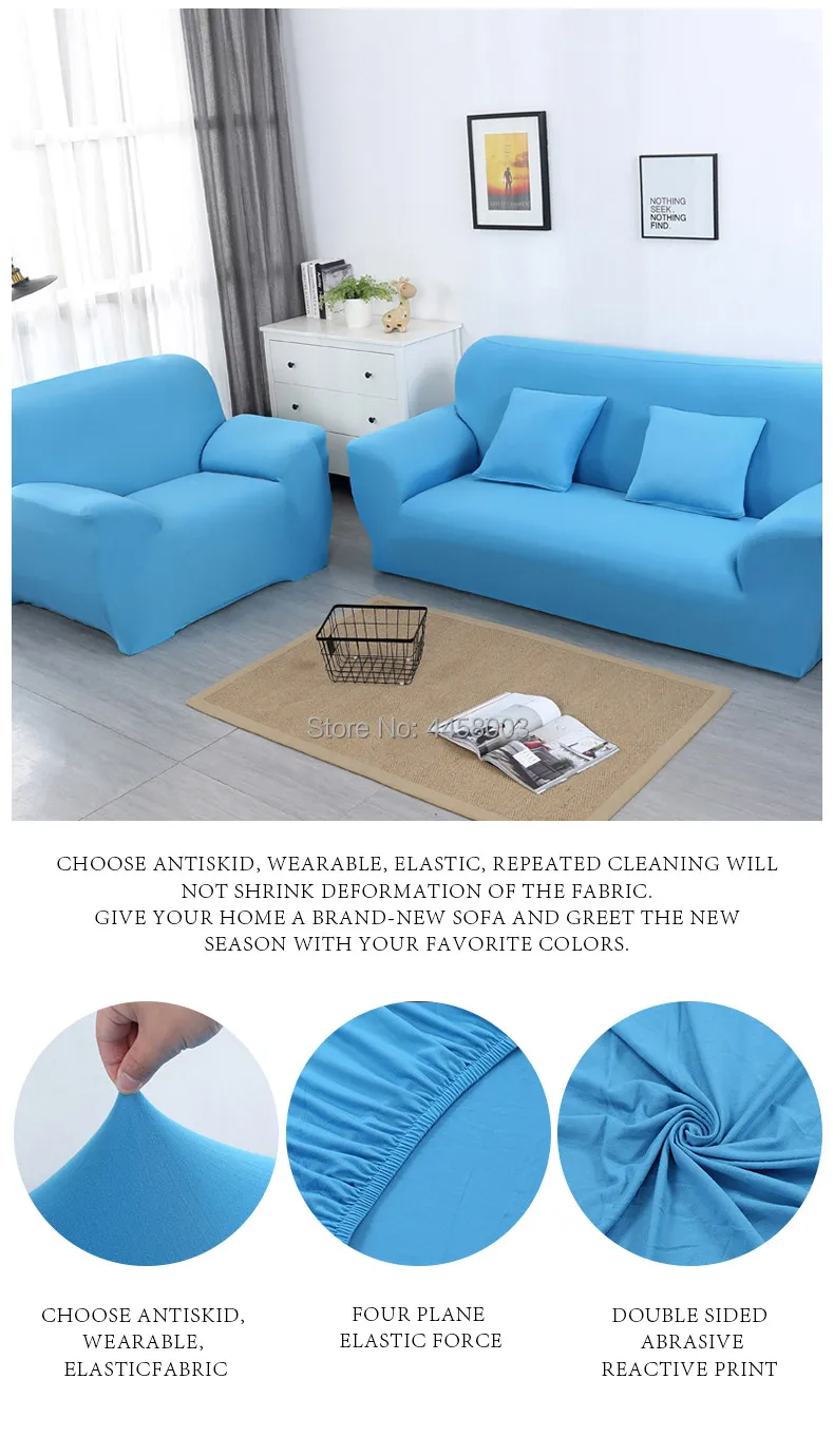 Современный диван-кровать Однотонные эластичные чехол для дивана 1/2/3/4-seater все включено скольжению дивана чехлов