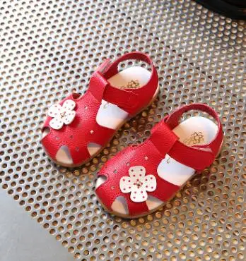 Bekamille/Летняя детская обувь для девочек; милые детские сандалии с цветами; детская обувь; сандалии для девочек; обувь для малышей; цвет красный, розовый, белый - Цвет: SH041Red