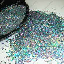 1,5 мм(1/1") 060inch-лазерная голографическая Серебряная блестящая шестиугольные блестки Spangle shape для дизайна ногтей и блестки для ногтей