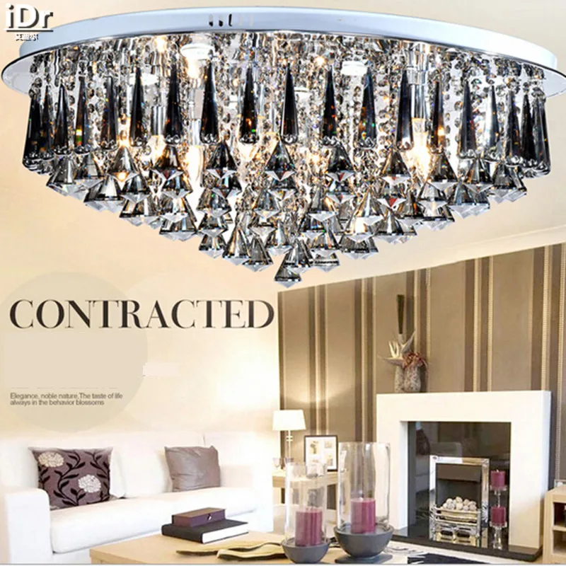 

One LED Crystal smoke gray living room restaurant bedroom modern low-voltage lights circular fashion Ceiling Lights Rmy-022