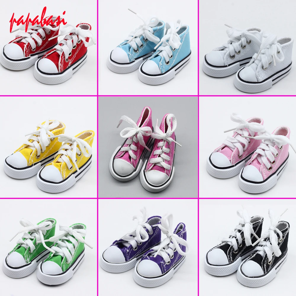 Assorted Colors 7 5cm Canvas Shoes For BJD Doll font b Toy b font 1 4