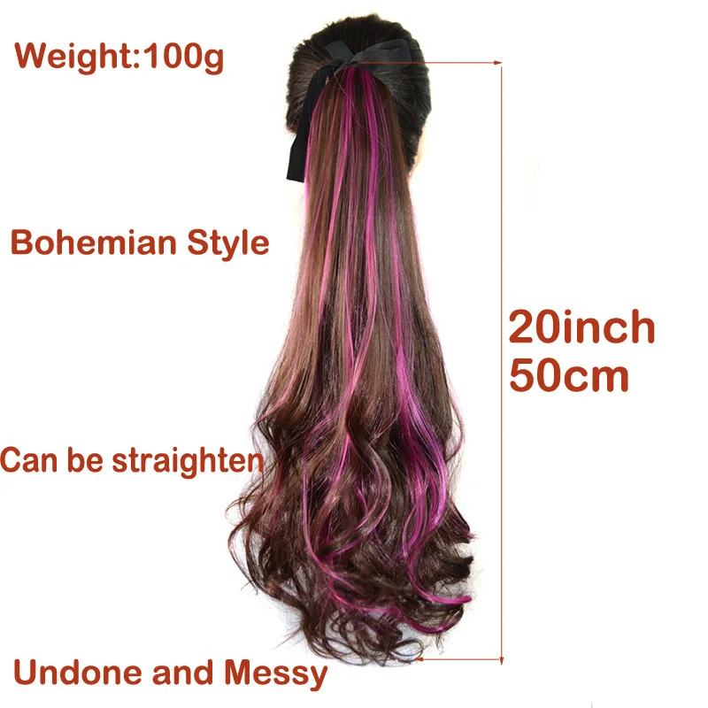 jeedou-Bohemian-Style-Natural-Wave-20-100g-Synthetic-Ponytail-Ombre-Color-Ribbon-Drawstring-Ponytail-Vitality-Hair