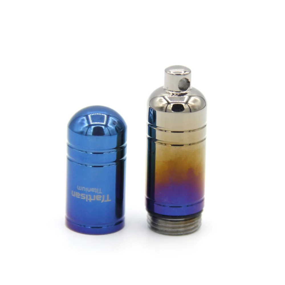 Tiartisan Portable Water Proof Titanium EDC Container Seal Bottle Pills Box Keychain Camping Outdoor Emergency Travel Kit Tool