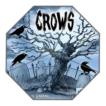 

Nice Crows Painting Umbrella Custom Sunny and Rainy Umbrella Design Portable Fashion Stylish Useful Umbrellas Good Gift