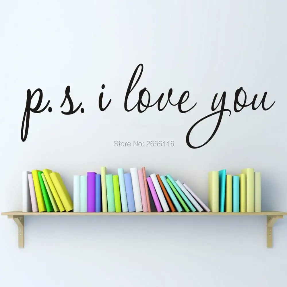 love quote vinyl decal ps i love you wall sticker home