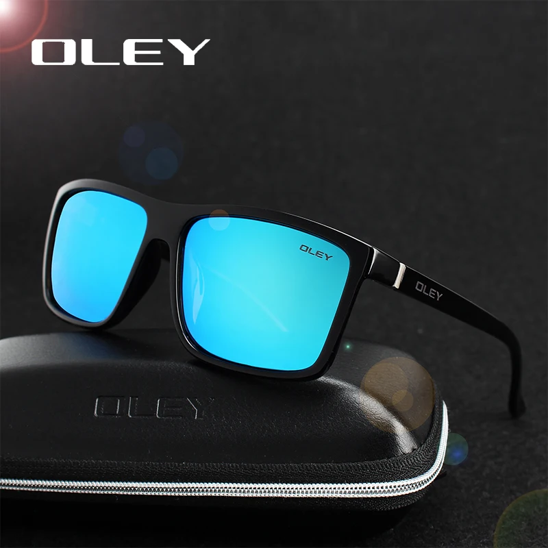 OLEY HD Polarized Lelaki Sunglasses jenama pereka Retro Square Sun Glasses Accessories Unisex memandu goggles oculos de sol Y6625