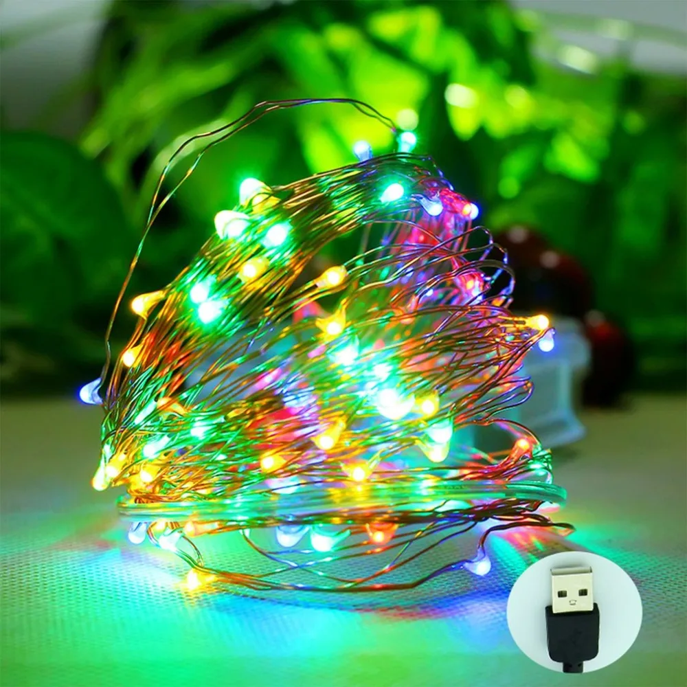 5M 10M USB Powered LED String Light Copper Wire Waterproof RGB