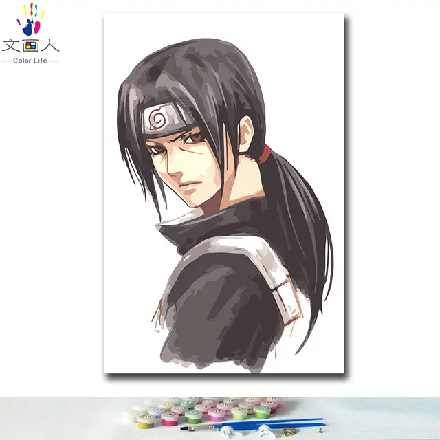 Diy Colorings Pictures By Numbers With Colors Anime Naruto Sasuke