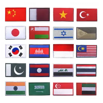 

8*5CM Customized Precision Twill Patches Hunting Accessories Flags of the World Square Round Patche for Tactical Helmet Backpack