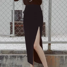 Лето и Осень новая женская сумка Хип прямой Пушистый юбка Сексуальная осень хлопок Мода до середины икры империя талии женские юбки