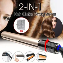 Профессиональный 2-в-1 выпрямитель для волос бигуди вращающийся незапутывающийся утюжок для выпрямления волос бигуди Керамика щипцы для завивки волос инструмент для укладки волос