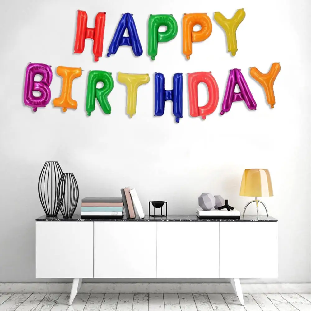 4 шт. алюминиевые воздушные шары с надписью Happy Birthday|Воздушные и аксессуары| |