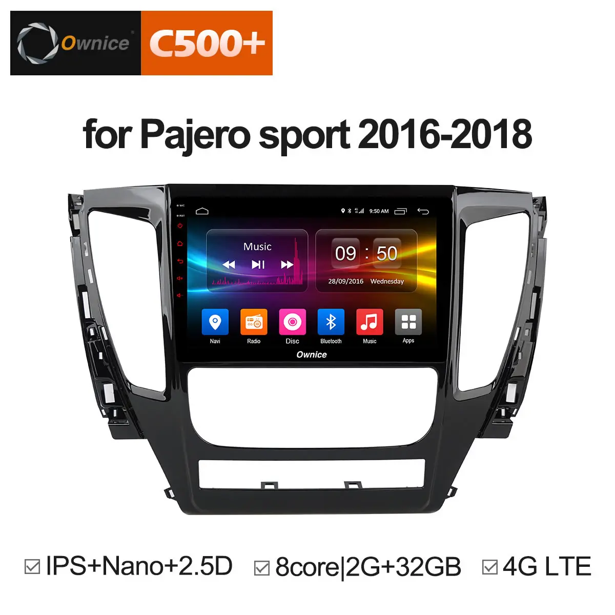 Ownice C500 + G10 9 &quot2.5D IPS Авто Радио 2 Din gps навигации стерео для Pajero sport 2017 Android 8 1 Core ГБ