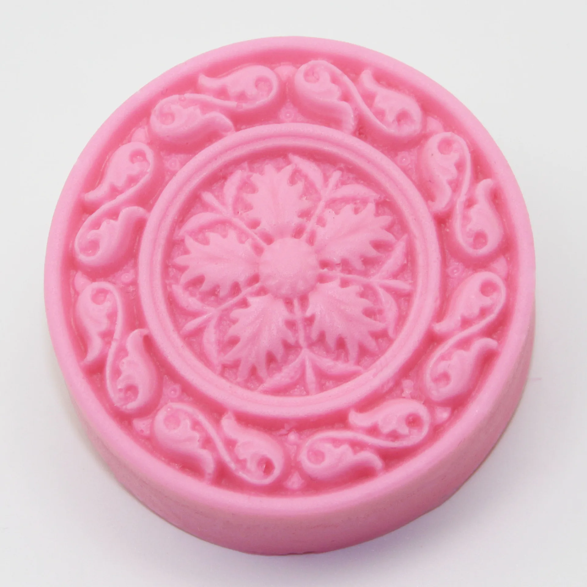 Round Flower pattern silicone soap Mold DIY handmade soap Mold