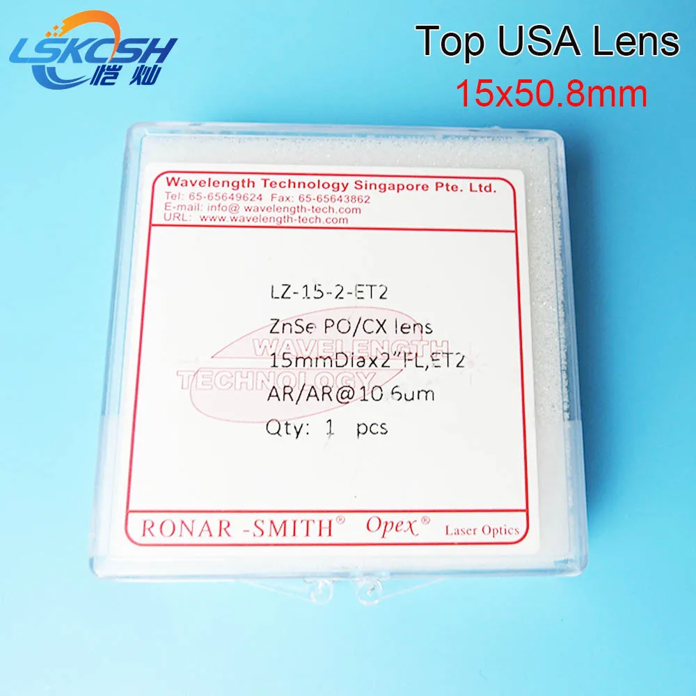 

LSKCSH 15mm TOP quality USA CO2 laser focus lens Focal length 50.8mm Trotec speedy 100/GCC Co2 laser cutting/engraving machines