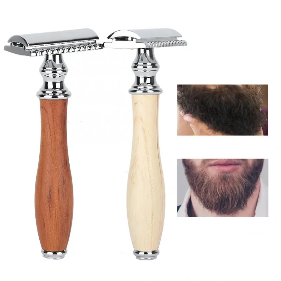 

Machine For Shaving Restore Style Classic Wooden Handle Double Blade Manual Razor for Gentleman Safety Razor