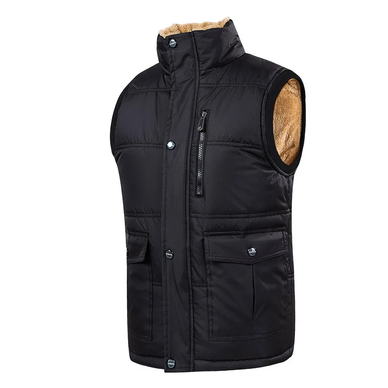 HEFLASHOR Plus Size 6XL Vest Men Winter Warm Vests Male With Many