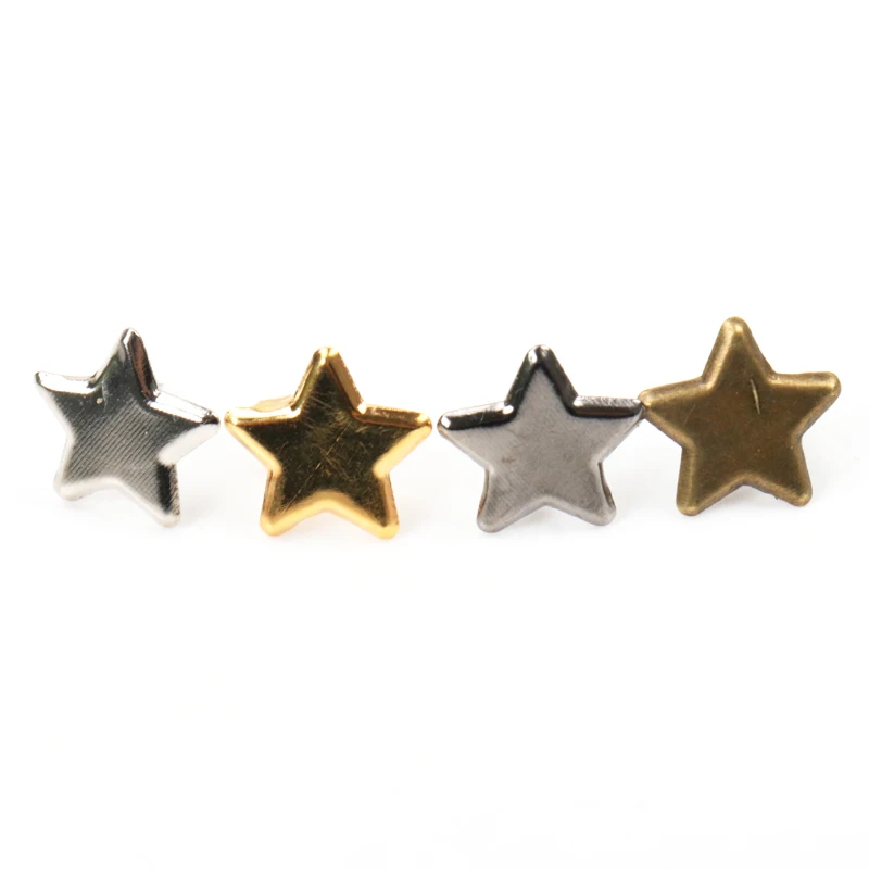 14mm Mixed Star Metal Brad Studs Spikes Scrapbooking Embellishment Fastener Brads Crafts Pushpin Decoration 50pcs