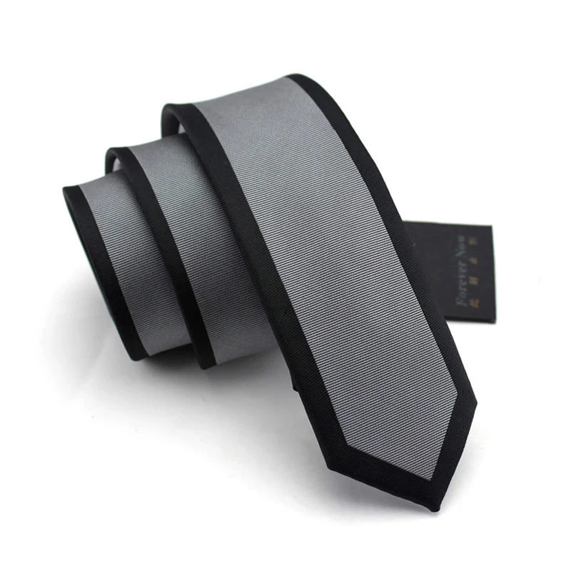 

High Quality Brand New Men 5.5CM Narrow edition Ties Korean Style Neck Ties For Men’s Neckties Wedding Ties Gray Black Gift