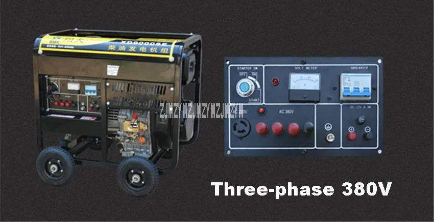 Горячий 6.5KW бытовой небольшой открытый дизельный генератор XD9000SE однофазный 220 V/трехфазный 380 V 50 HZ 80DB(A) 7 M 420cc