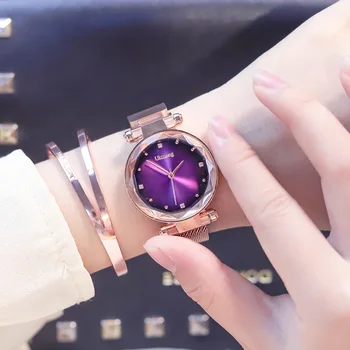 

Luxury Womens Watches Ladies Magnetic Clasp Quartz Clock Stainless Steel Mesh Female Wrist Watch zegarek damski reloj mujer 2019