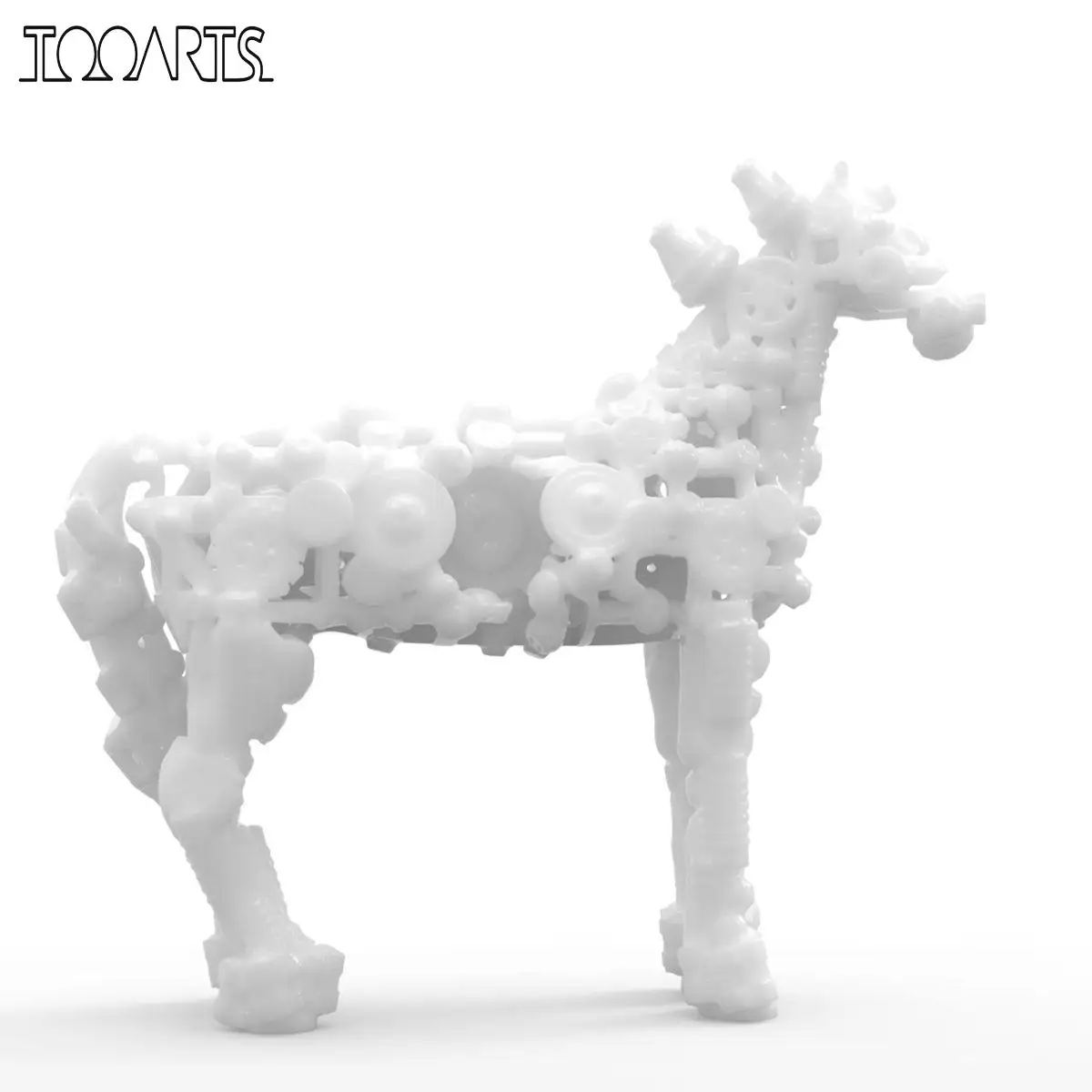 

Tooarts Mechanic Horse Sculpture Escultura 3D Printed Surrealism Art Home Decoration Accessories Room Decals