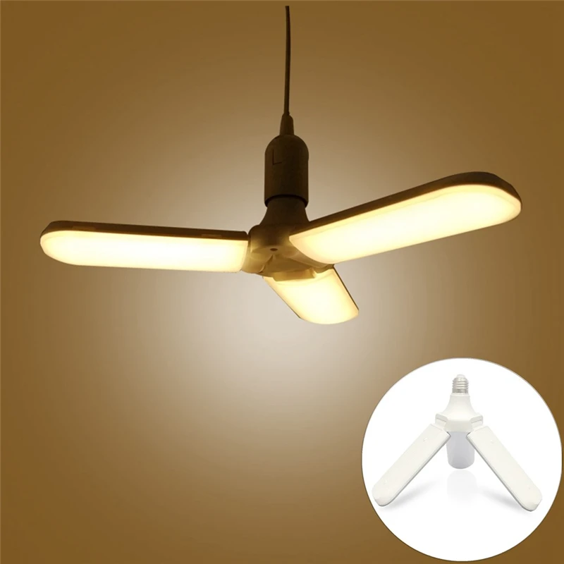 CLAITE 45 Вт E27 супер яркий AC85-265V теплый белый 2835 228 светодиодный складной вентилятор угол наклона лезвия регулируемые комнатные лампочки потолок