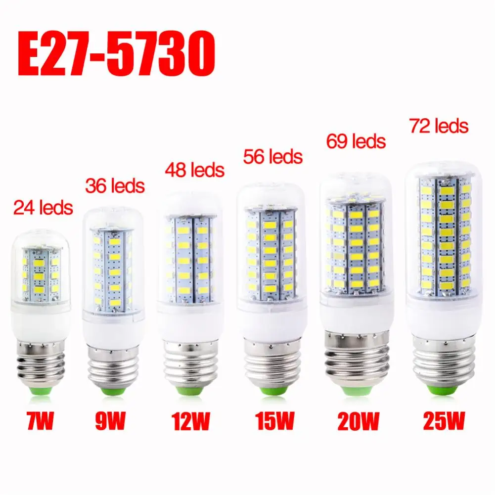 TSLEEN E27 светодиодный светильник E14 B22 GU10 G9 светодиодный смарт лампочки IC 220V 110V кукурузы светильник без мерцания 48 56 69 72 светодиодный s SMD 5730 люстра светильник