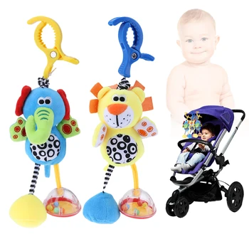 

Baby Kids Toys Rattles Soft Plush Animal Elephant/Lion Clip Baby Hanging Toys Hanging Wind Chimes Dolls For Baby Stroller Crib