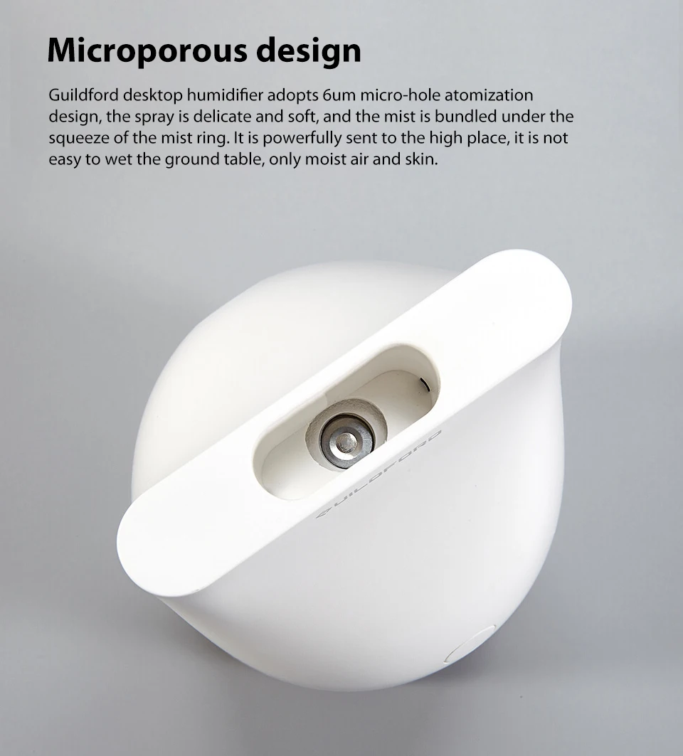 Original Xiaomi Uildford tabletop Humidifier 320ML protable quiet Air Purifying with Night light for Air-conditioned household (5)