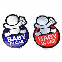 3D alumínio adesivos Moda Lovely Baby NO Aviso Reflexivo Decalque DO CARRO Janela Do Carro Adesivos de Vinil À Prova D’ Água