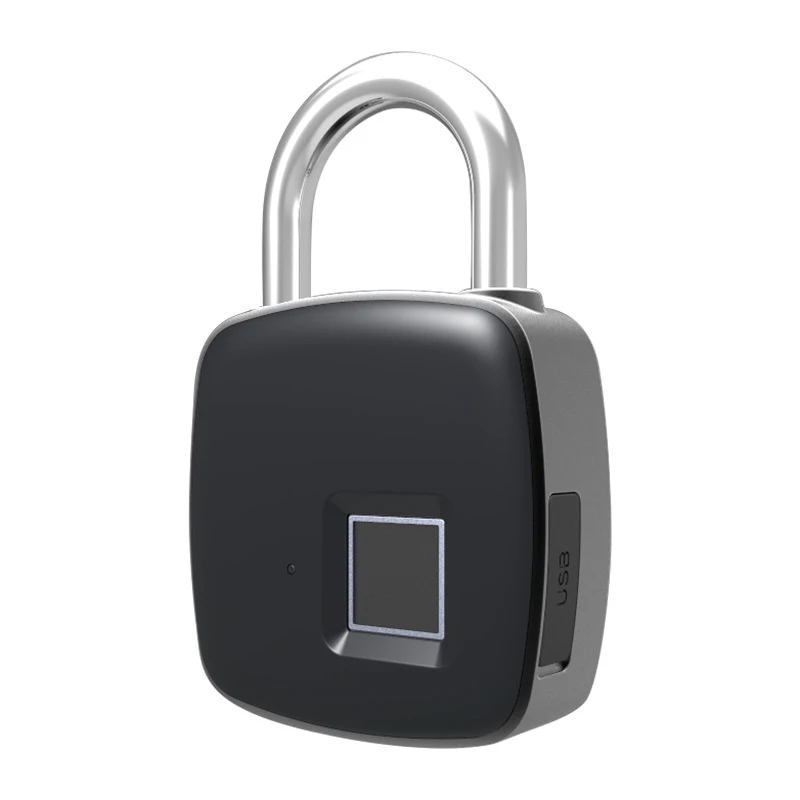 

USB Rechargeable Smart Keyless Fingerprint Lock IP65 Waterproof Anti-Theft Security Padlock Door Luggage Case Lock