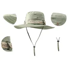 Мужская и женская рыболовная шляпа от солнца Boonie Лето Защита от ультрафиолета на открытом воздухе с широкими полями Складная дышащая солнцезащитная Кепка с покрывалом с ремешком для подбородка
