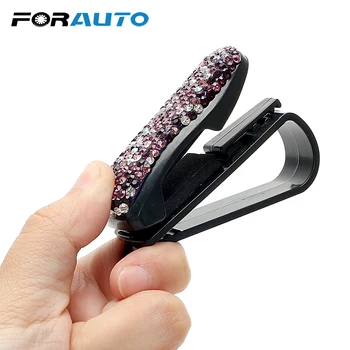 

Portable Universal Glasses Cases Rhinestone Diamond Auto Fastener Clip Storage Holder Sun Visor Sunglasses Eyeglasses Holder