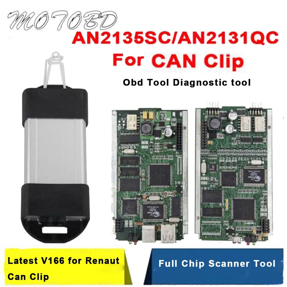 

2019 Latest V166 for Can Clip OBD OBD2 Diagnostic Interface for Obdtool CanClip with AN2135SC/AN2131QC Full Chip Scanner Tool