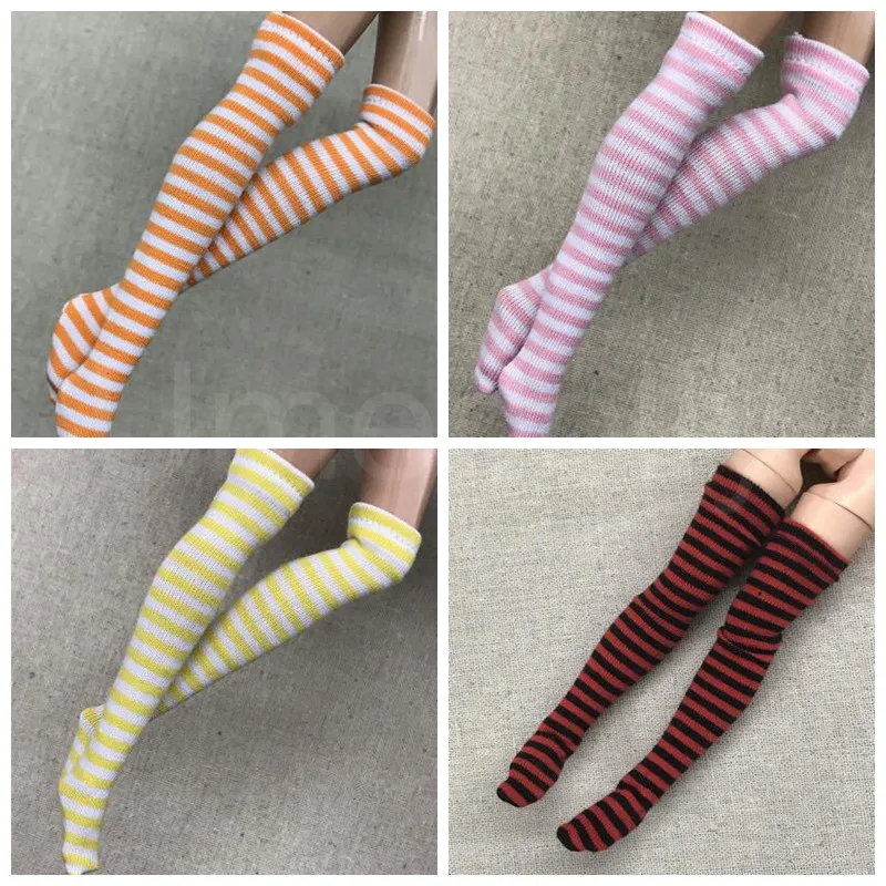 Doll Accessories Doll Clothes Accessories Plush Doll Accessories 1 Pair Fashion Stripe Blyth Doll Stocking for Licca, Azone, Momoko, OB, Barbies 1/6 Doll Socks